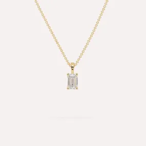 1/2 carat Emerald Diamond Pendant Necklace