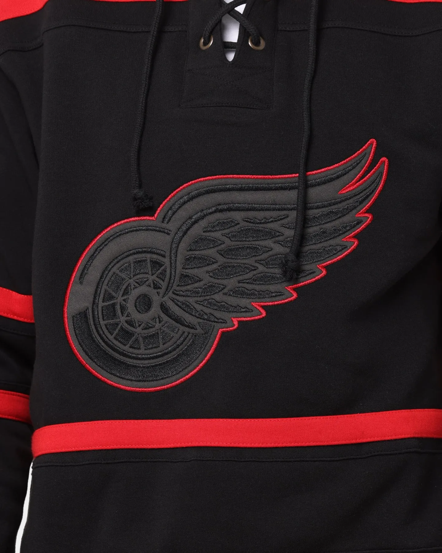 47 Brand Detroit Red Wings NHL Lacer Hoodie Jet Black/Red