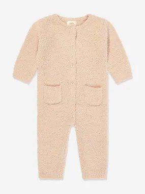 7AM Enfant Baby Fuzzy Long Sleeve Romper in Beige