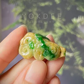 A-Grade Natural Green & Yellow Jadeite Lingzhi Mushroom Pendant/ Display No.172138