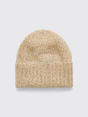 Auralee Brushed Super Kid Mohair Knit Cap Beige