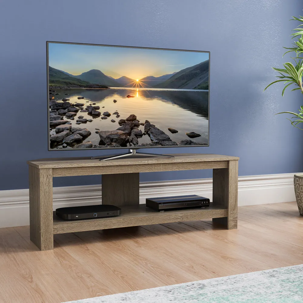 AVF Calibre Corner TV Stand for Up to 55" TV - Rustic Sawn Oak | CA115SO