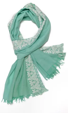 Bengal Border Two-Tone Scarf - Jade