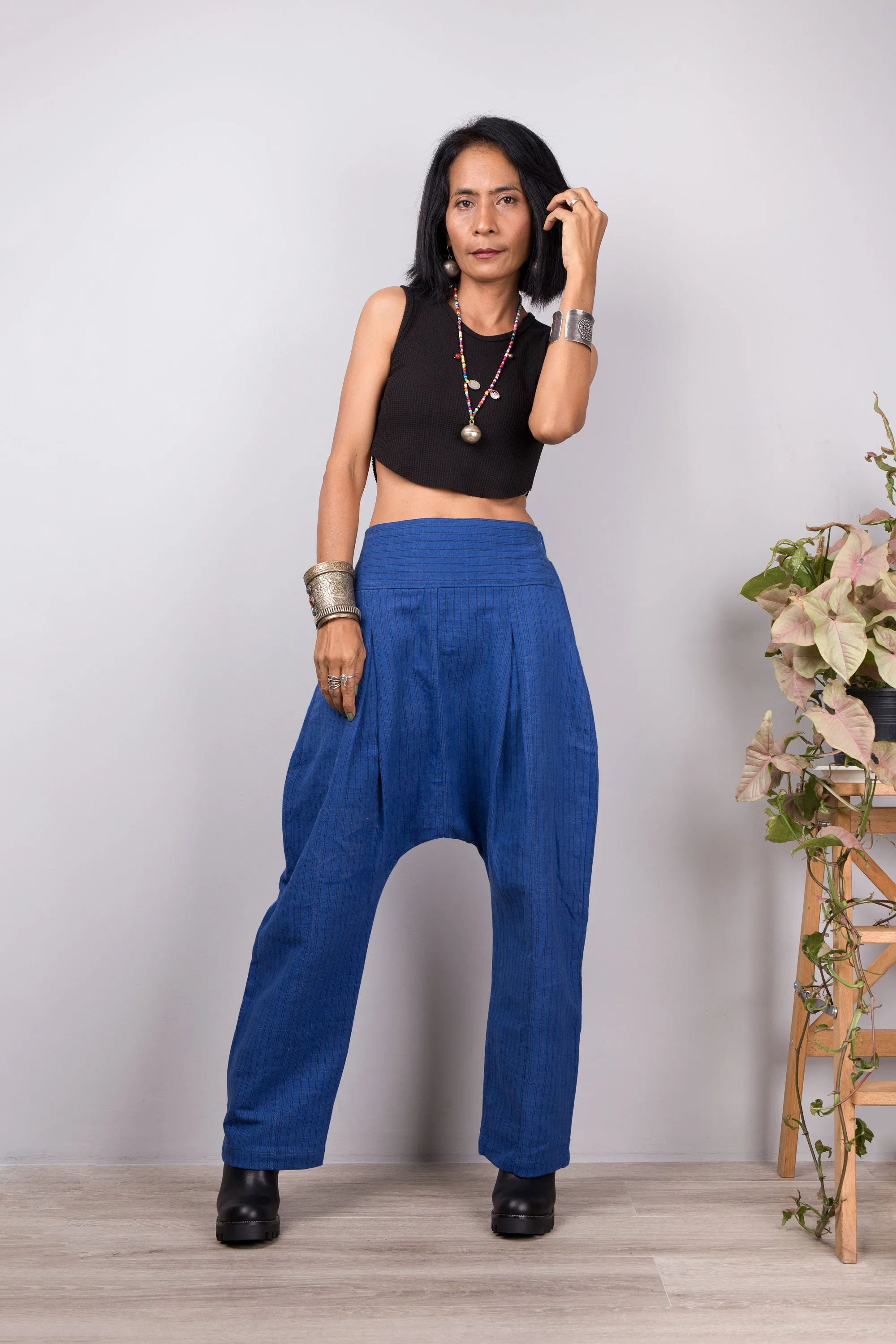 Blue harem pants