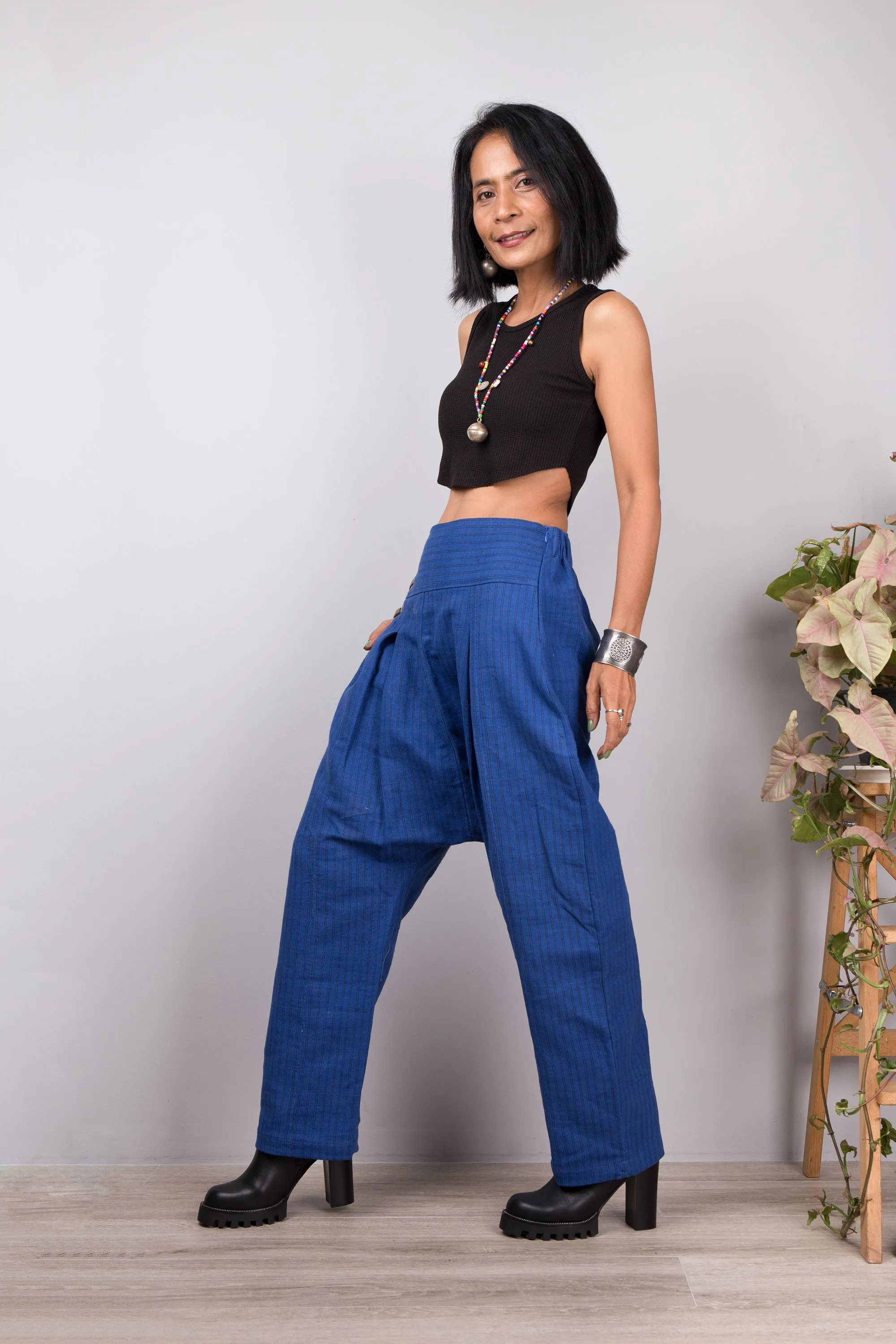 Blue harem pants