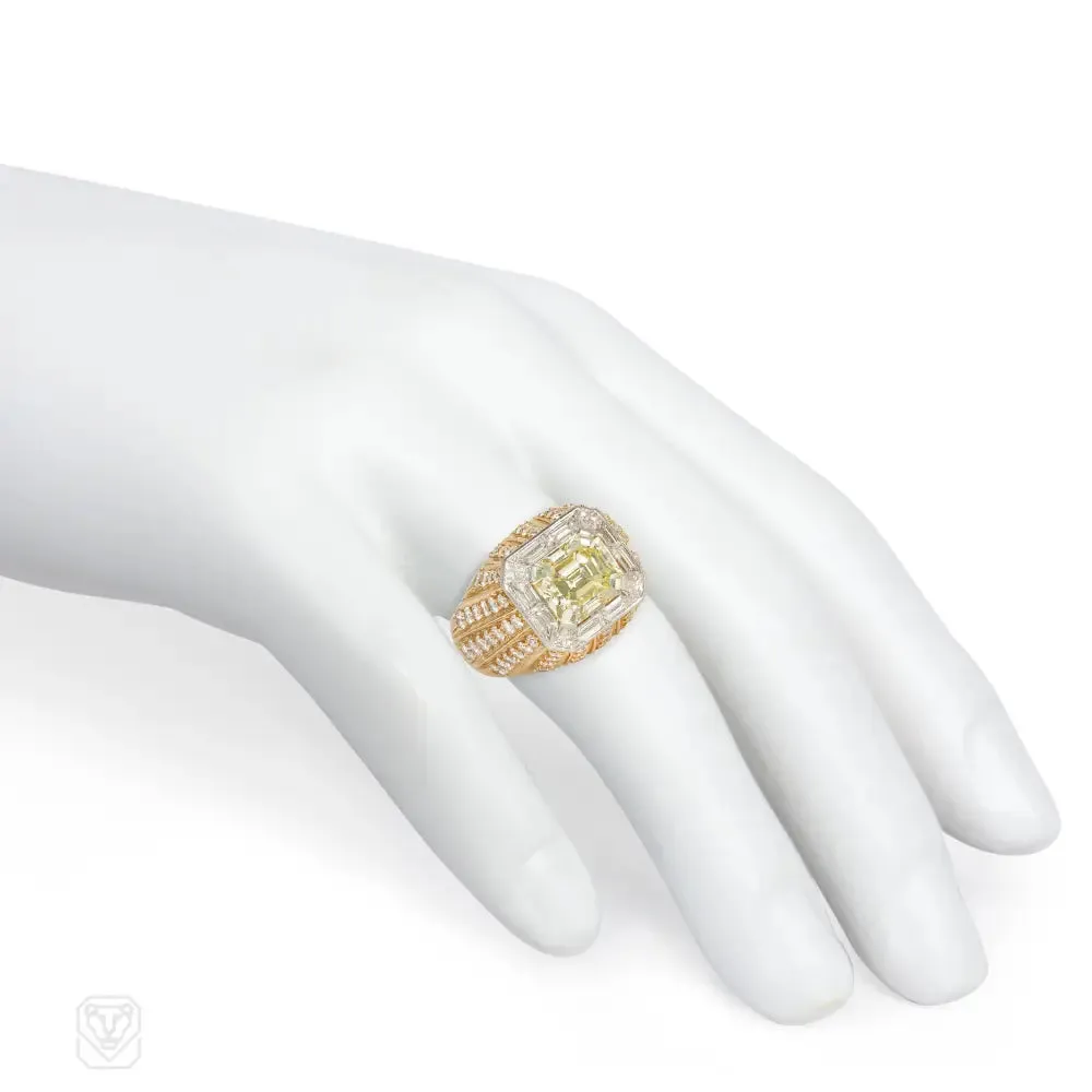 Bulgari natural fancy yellow diamond ring