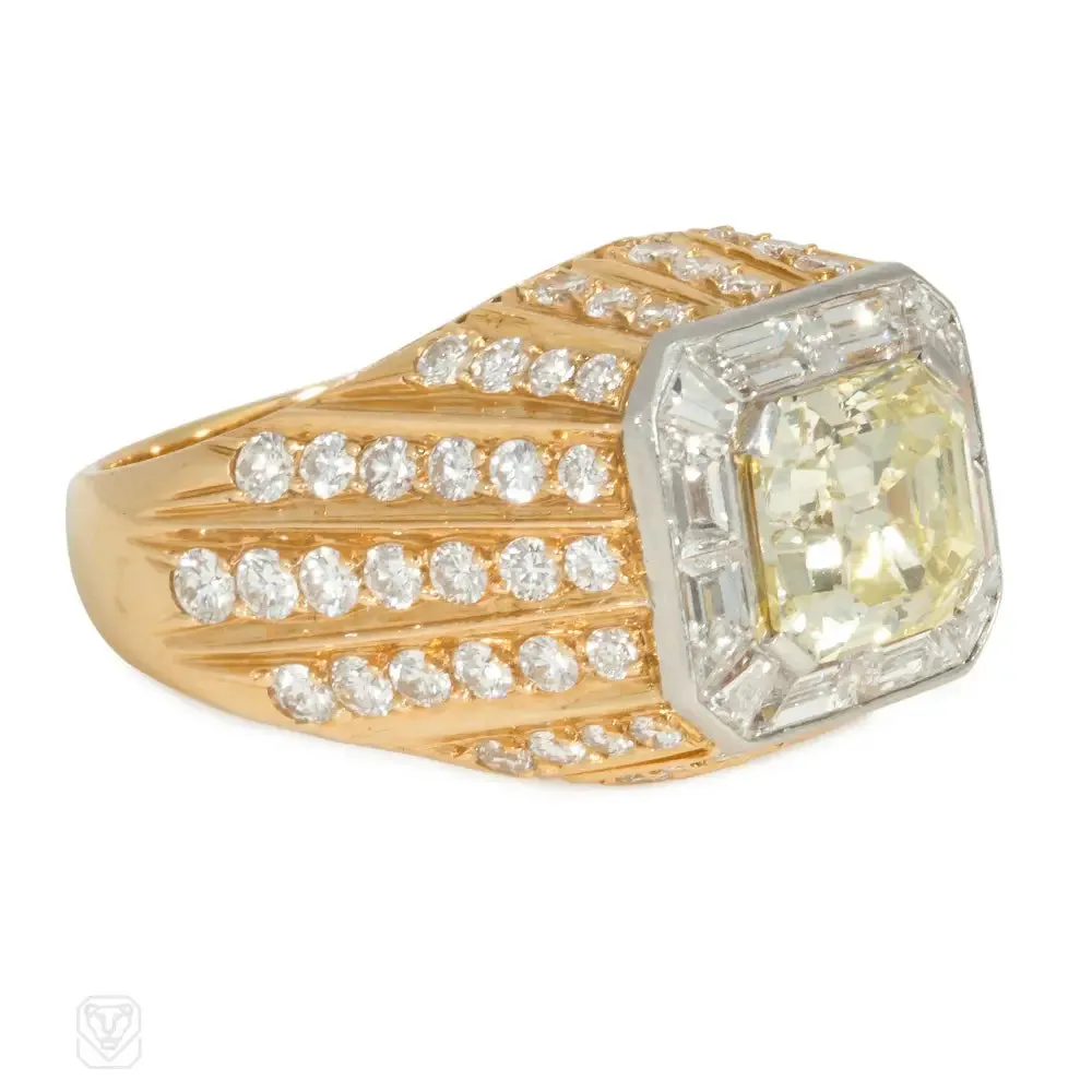 Bulgari natural fancy yellow diamond ring