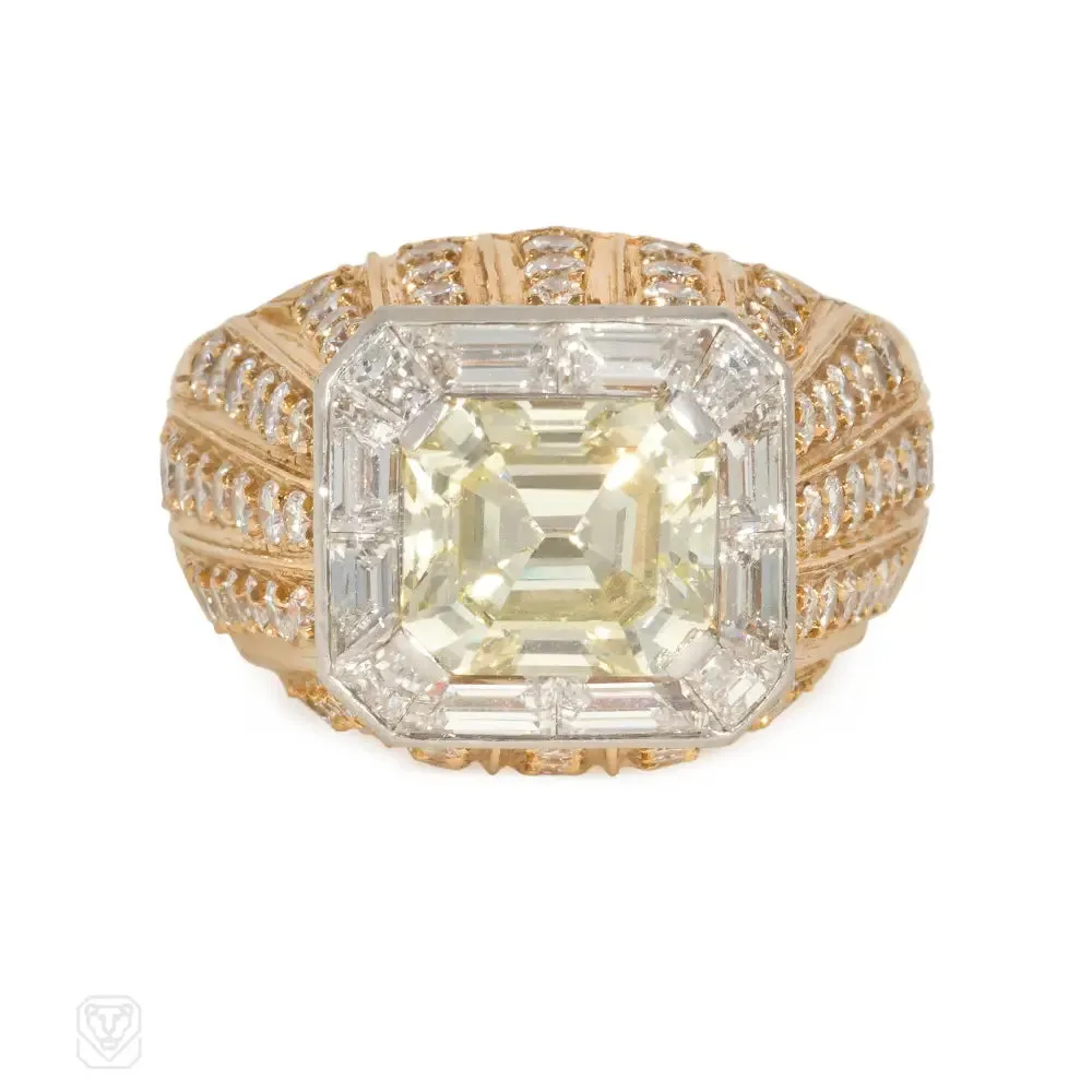 Bulgari natural fancy yellow diamond ring