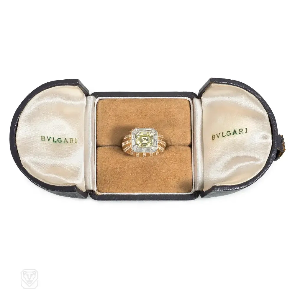 Bulgari natural fancy yellow diamond ring