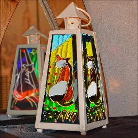 Calico Cat Tealight Lantern