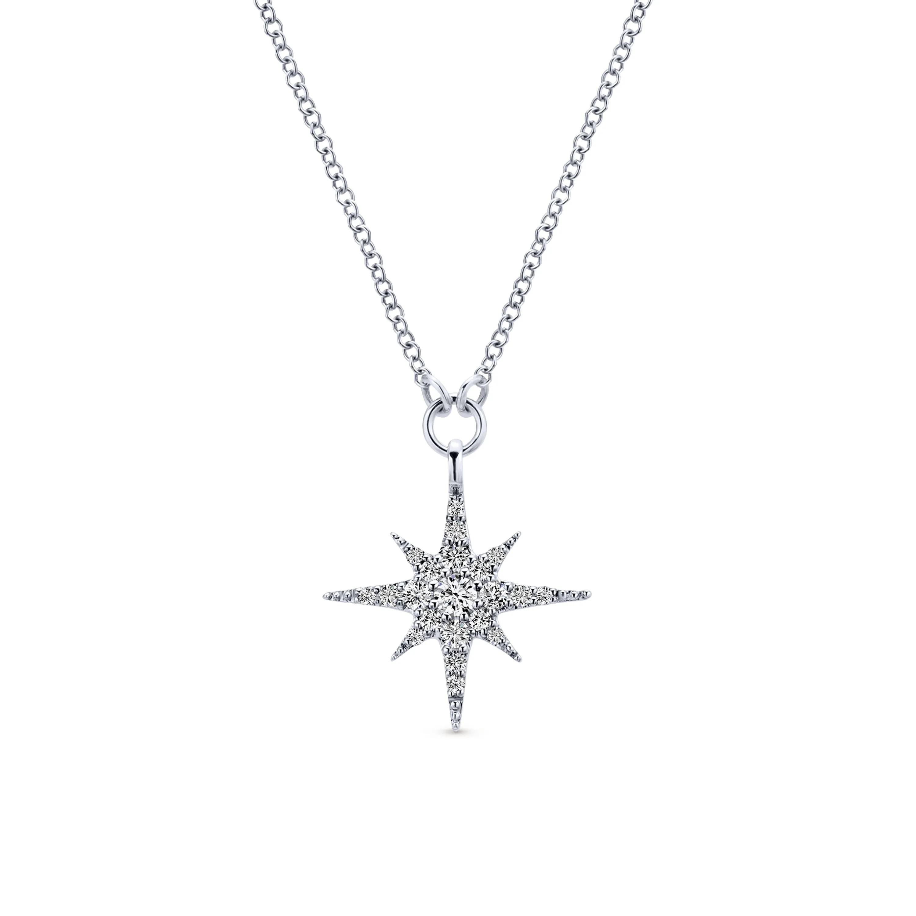 Gabriel & Co.,  White  Gold  Diamond Starburst Necklace