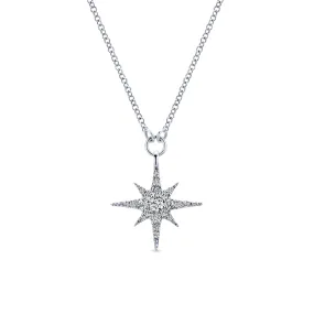 Gabriel & Co.,  White  Gold  Diamond Starburst Necklace