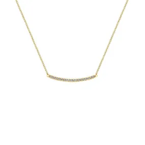 Gabriel & Co. Yellow Diamond Pave Bar Necklace