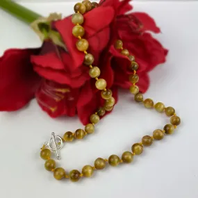 Golden Tigers Eye Bead Necklace - VNKL307