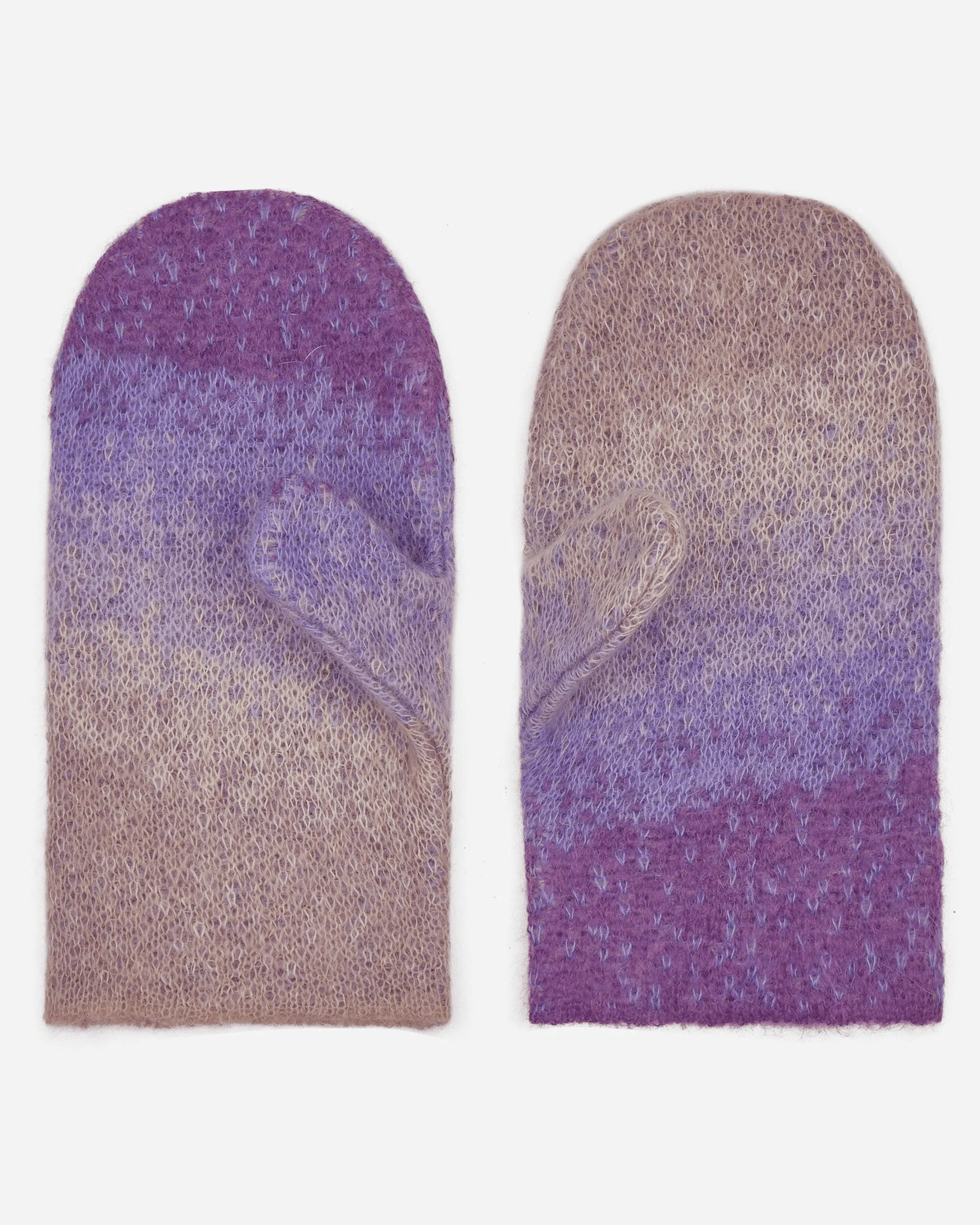 Gradient Knit Gloves Purple