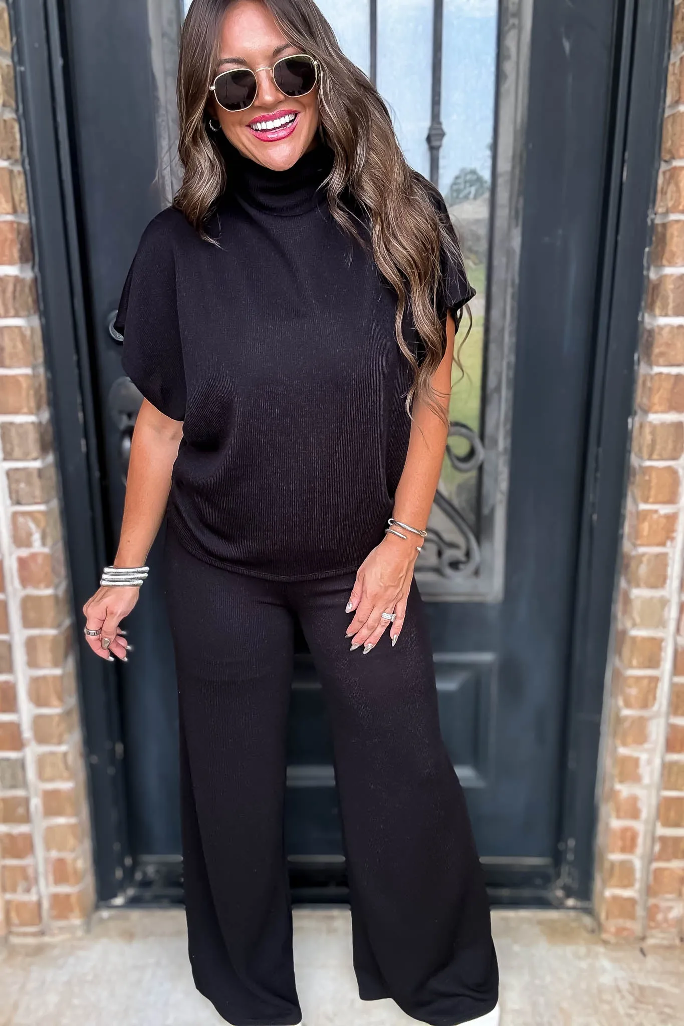 Here For It Black Dolman Sleeve Top