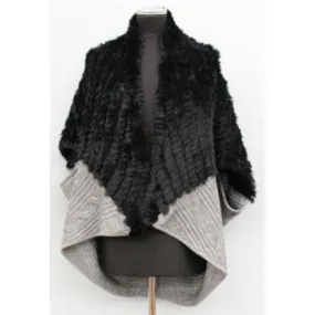 Knitted Cocoon With Rex- Black/Grey