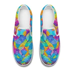 Lattice Pattern Collection - Unisex Slip-On Canvas Sneakers