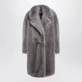 LIGHT GREY FAUX FUR COAT