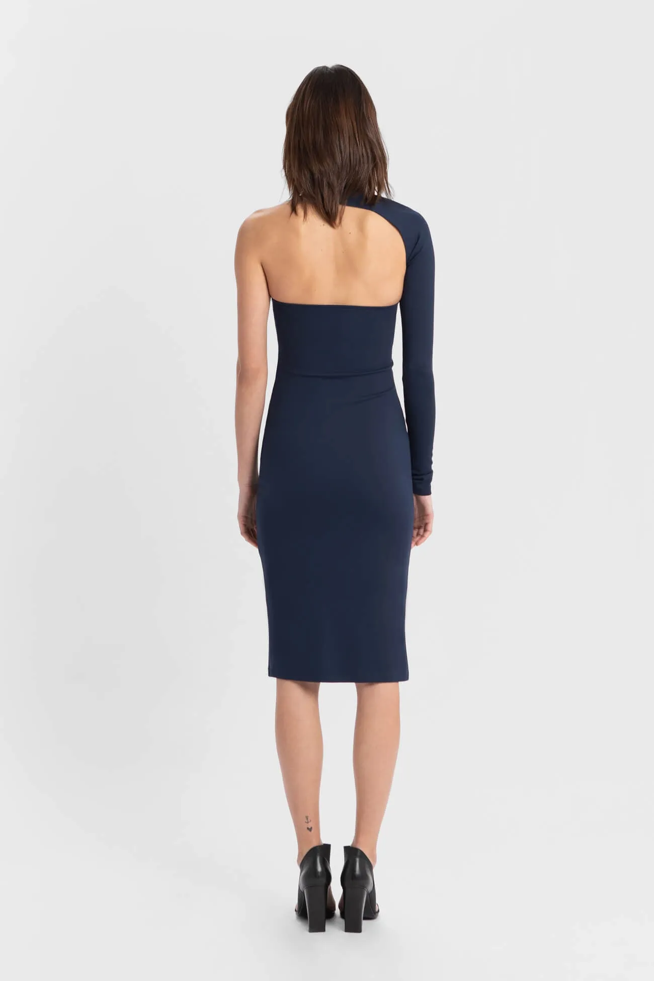 Manhattan One Shoulder Midi Dress