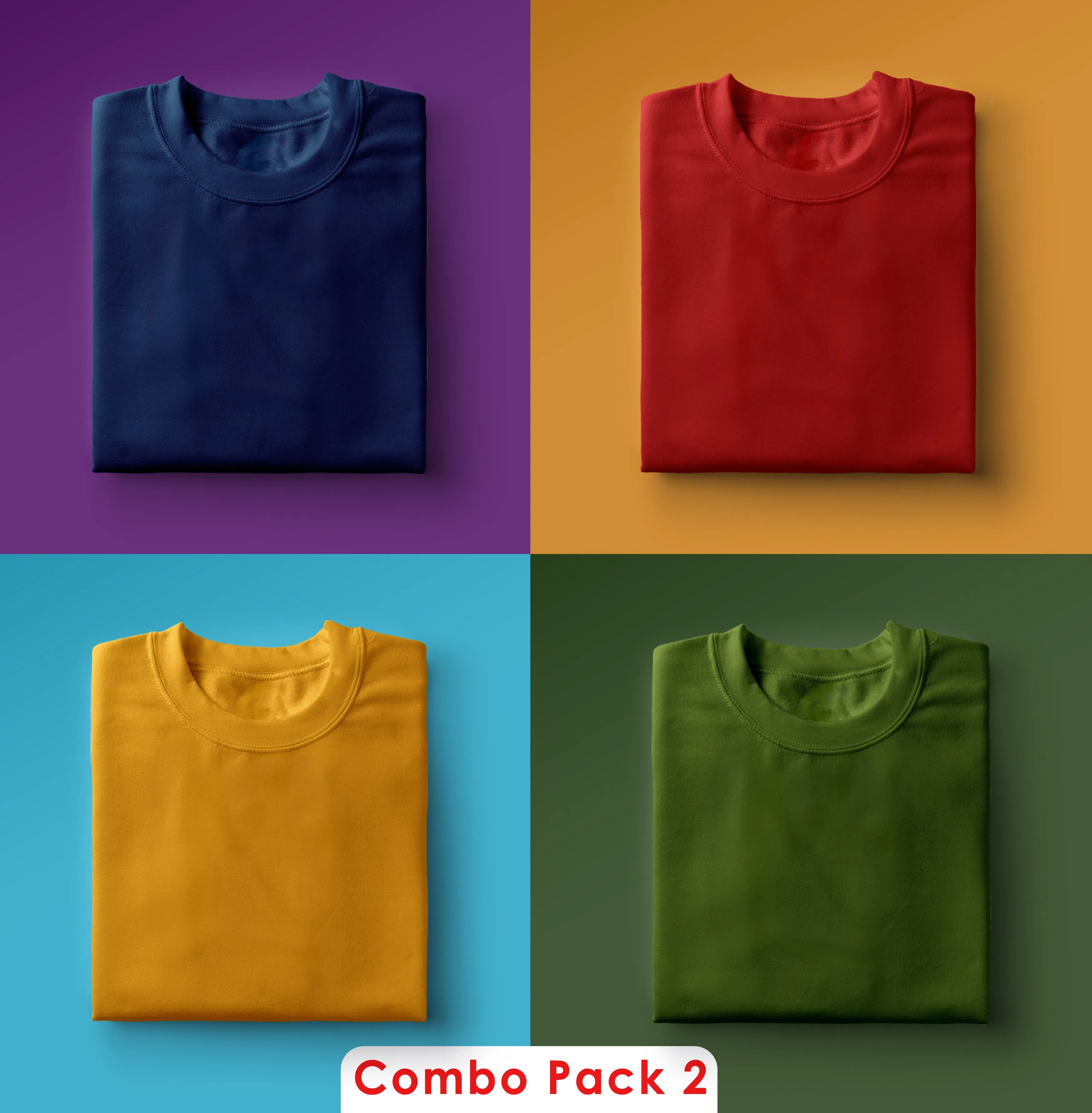 Men's Cotton Minimalist T-shirts (Pack of 4)