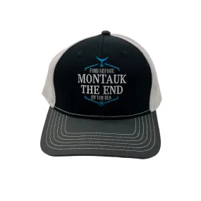 Montauk Surf and Sports Find Refuge By The Sea Embroidered Hat in Black Grey and White