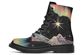 Northern Lights Boots - Vegan Leather Doc-Style Boots with Durable Stitched on Soles