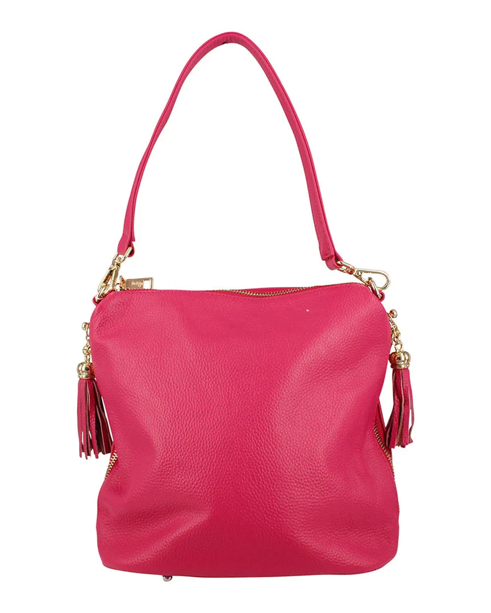 Premio Harper Fuchsia Leather Shoulder Bag