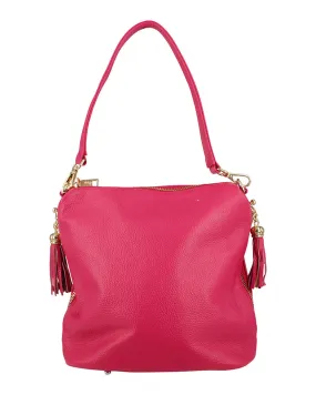 Premio Harper Fuchsia Leather Shoulder Bag