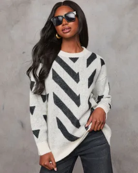 Quite Like You Abstract Chevron Print Sweater