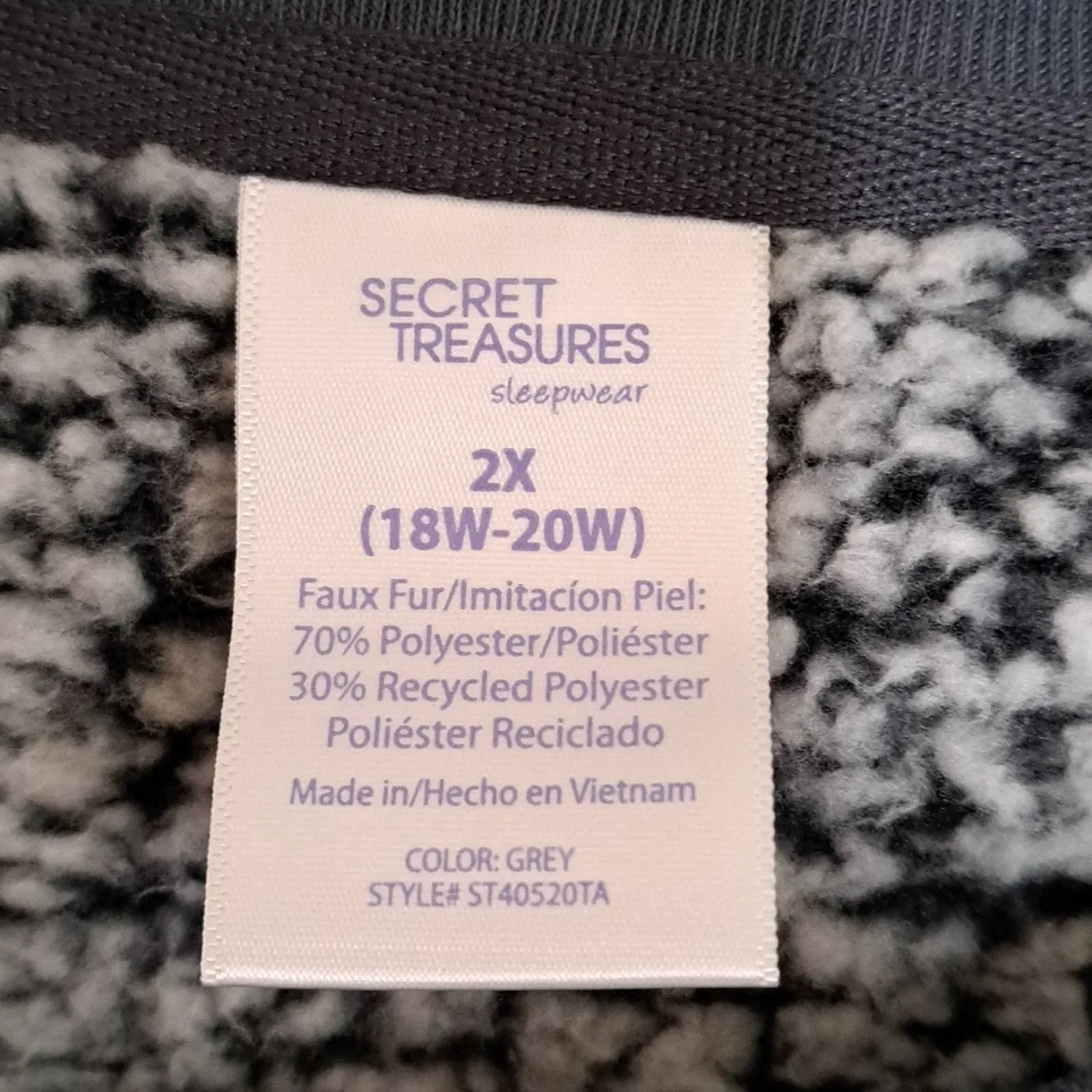 Secret Treasures Faux Sherpa Sleep Top