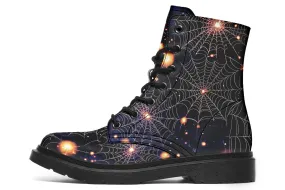 Spiderweb Boots - Vegan Leather Doc-Style Boots with Durable Stitched on Soles