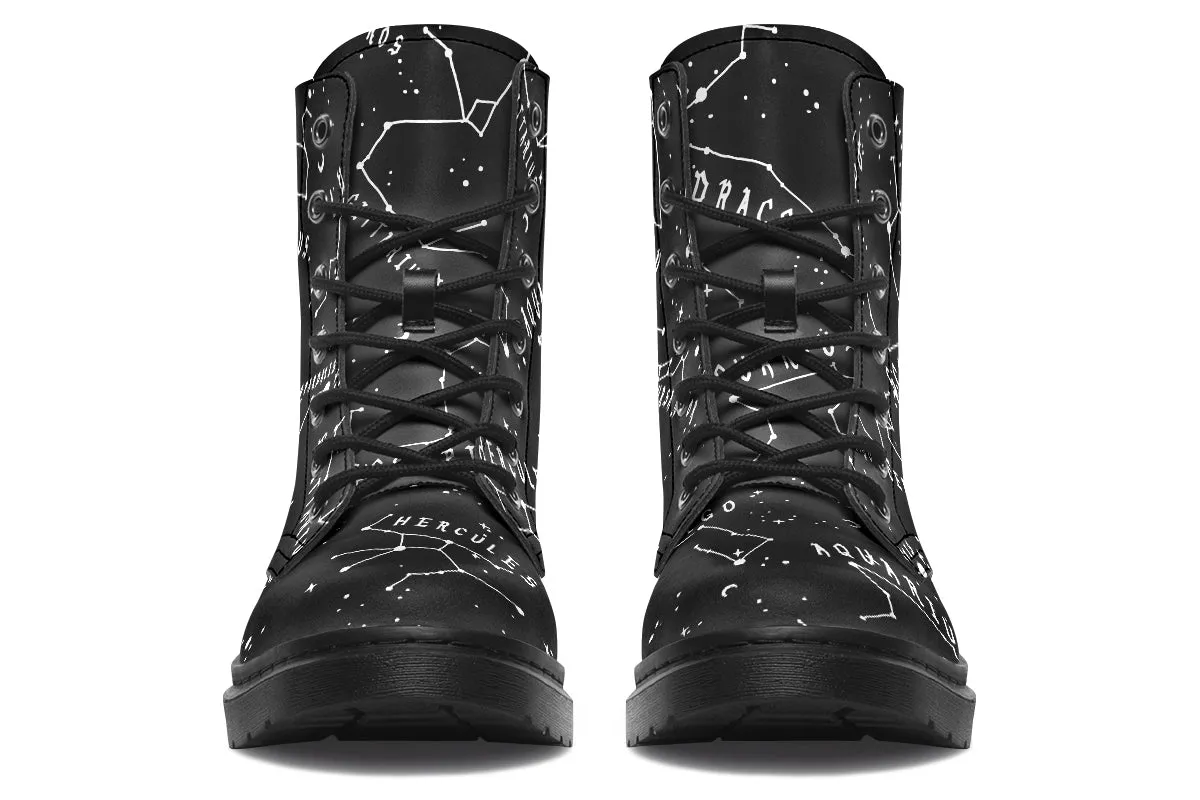 Stellar Boots - Vegan Leather Doc-Style Boots with Durable Stitched on Soles