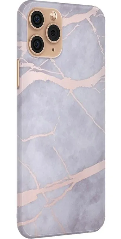 Touch of Lavender | Lavender Gray & Rose Gold Marble Case