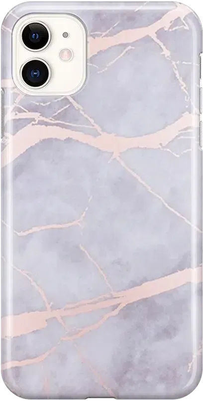 Touch of Lavender | Lavender Gray & Rose Gold Marble Case