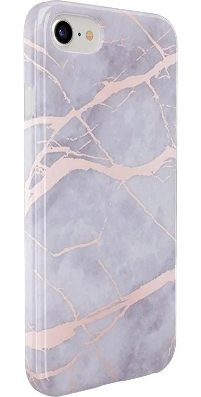 Touch of Lavender | Lavender Gray & Rose Gold Marble Case