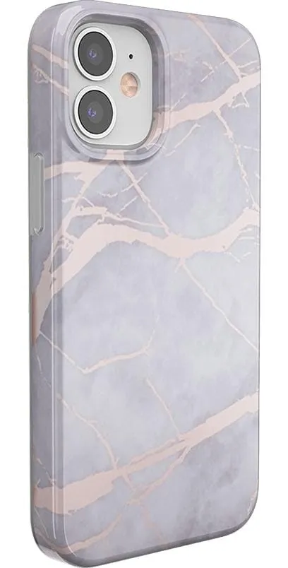 Touch of Lavender | Lavender Gray & Rose Gold Marble Case