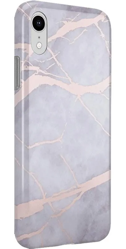 Touch of Lavender | Lavender Gray & Rose Gold Marble Case