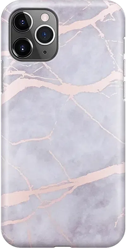 Touch of Lavender | Lavender Gray & Rose Gold Marble Case