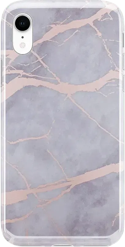 Touch of Lavender | Lavender Gray & Rose Gold Marble Case