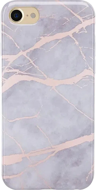 Touch of Lavender | Lavender Gray & Rose Gold Marble Case