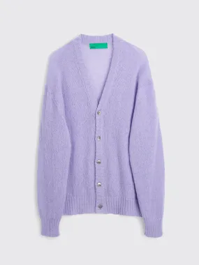 TRS BIEN everywear Fuzzy Light Cardigan Violet