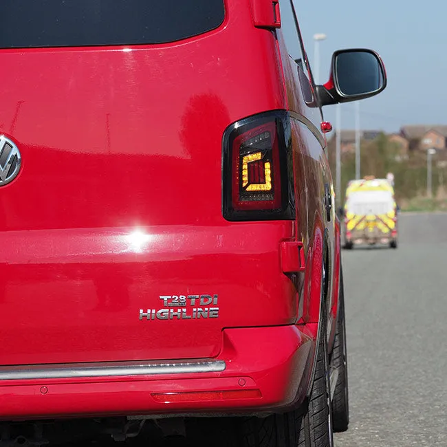 VW T5 Transporter MK3.1 Van  Barndoor LED Rear Lights Smoked Ideal LED Full Frame Led Light- Bar